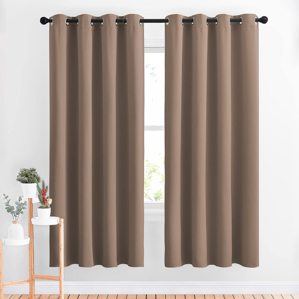 Nicetown Kitchen Blackout Curtains and Drapes - Triple Weave Energy Saving Thermal Insulated Solid Grommet Blackout Panels for Patio (1 Pai…
