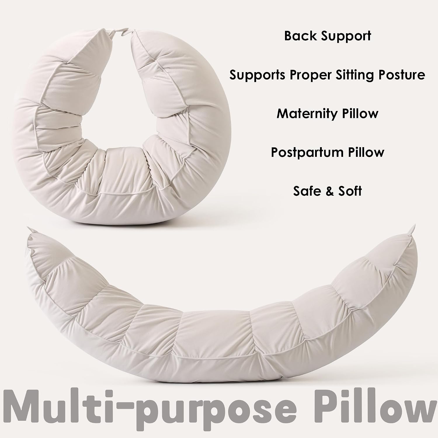 Peallow(Pat. Pend) – Long Round Body Pillow for Adults, Bolster Pillow for Sleeping, Soft and Supportive Pillow for Sleeping & Lumbar…