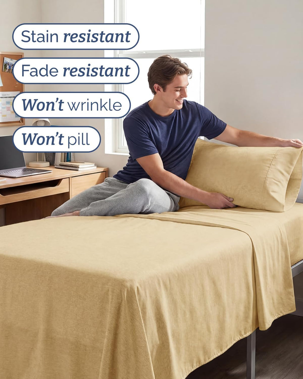 Twin XL 4 Piece Sheet Set - Comfy, Breathable & Cooling - Soft Hotel Luxury Bedding for Women, Men, Kids, Teens and Children - 1 Flat & 1…