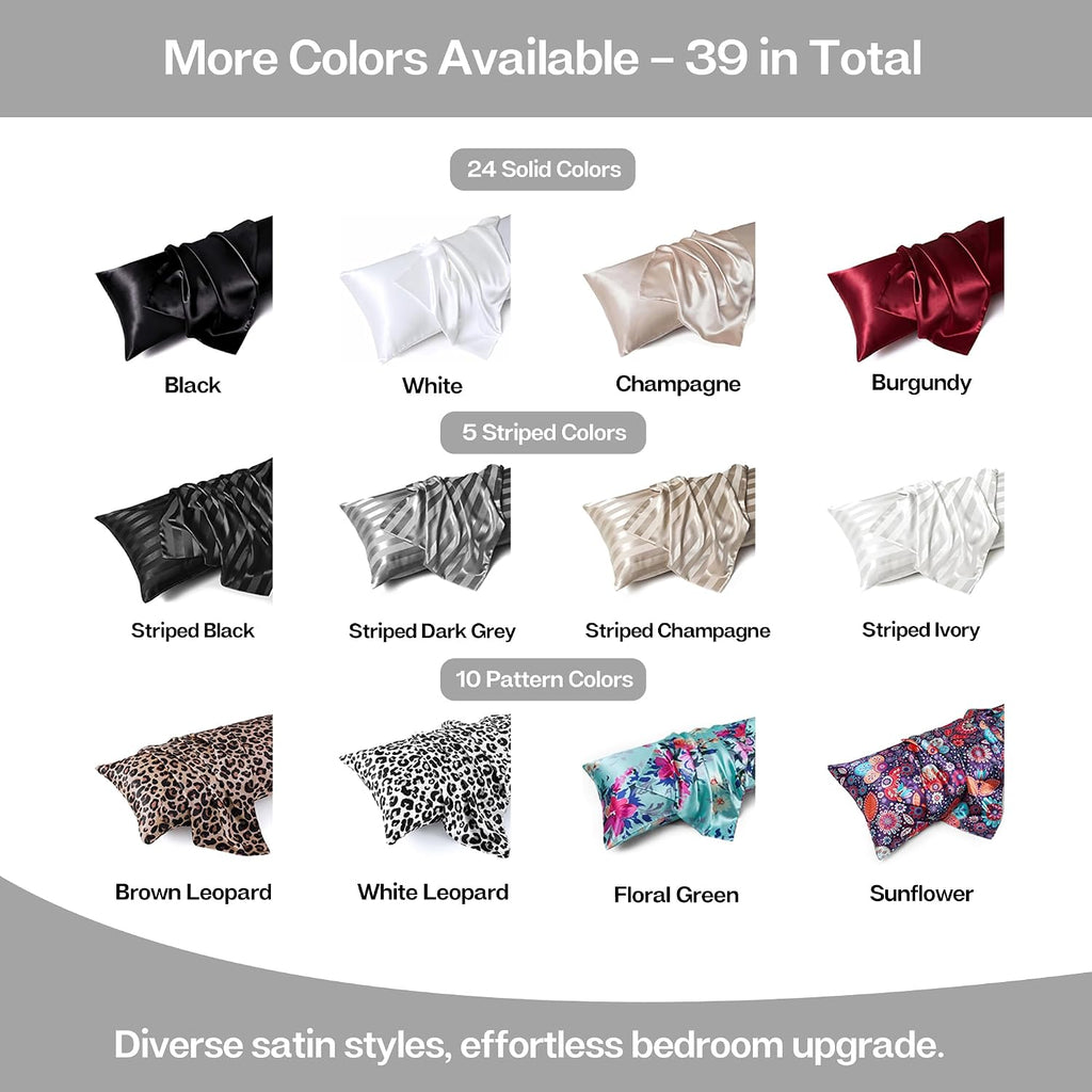MR&HM Satin Body Pillow Cover, Soft and Breathable Body Pillow Case with Envelope Closure, Cooling and Silky Long Pillowcase for Hair and…