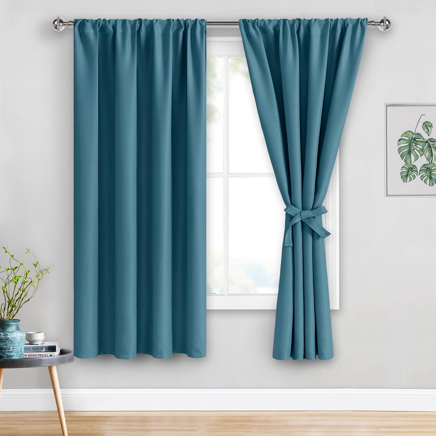 Jiuzhen Blackout Curtains for Bedroom/Living Room - Thermal Insulated Room Darkening Rod Pocket Curtains for Living Room, Set of 2 Panels w…