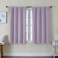 Simplebrand Ava Lilac Short Blackout Curtains for Bedroom 45 Inches Long 2 Panels Set, Solid Thermal Insulated, Energy Saving Window Treatm…