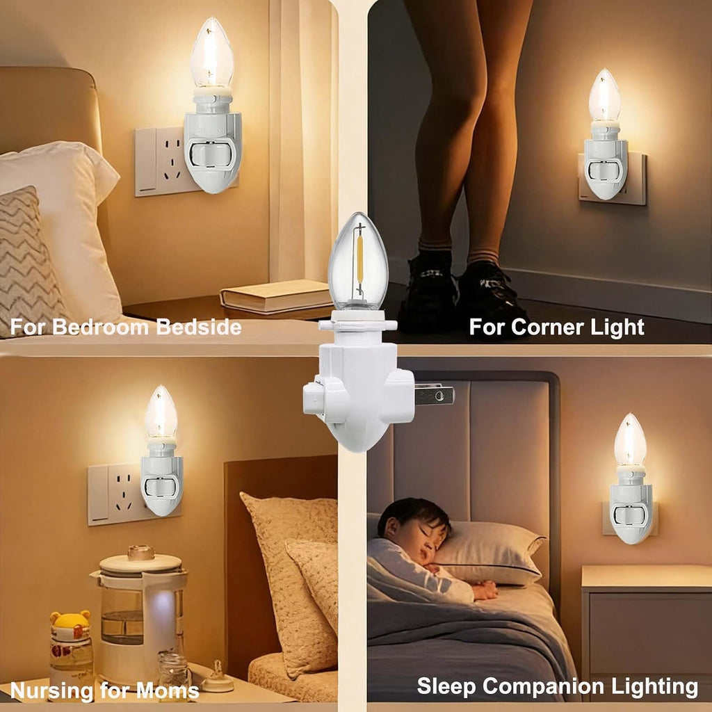 Plug-in Night Lights, Standard Plug-in Nightlight Module, On/Off Switch, E12 Socket C7 Led Light Bulbs, Suitable for DIY Handmade Decorative…