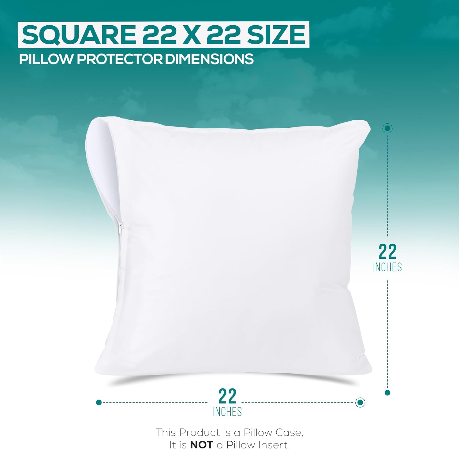 Utopiabedding Utopia Bedding Waterproof Throw Pillow Protectors (No Pillow Inserts) with Zipper 22 x 22 Inches (2 Pack, White), Bed Bug Pro…