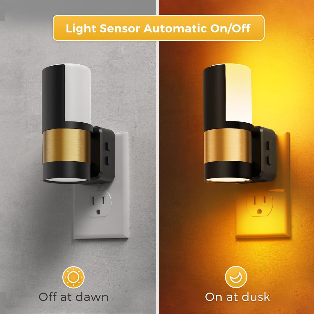 L LOHAS LED Night Lights Plug into Wall, 2 Pack, Plug in Night Light, Soft White/Cool White/Amber, Dimmable Backlit Nightlight with Light…