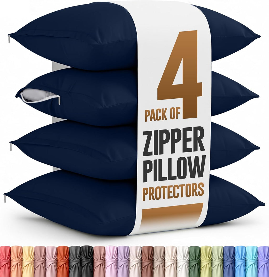 Utopiabedding Utopia Bedding Zippered Pillowcases - Pack of 4 - Soft Brushed Microfiber Fabric - Wrinkle, Shrinkage and Fade Resistant Pill…
