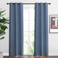Nicetown Stone Blue Blackout Curtains for Living Room - Window Treatment Energy Saving Thermal Insulated Room Darkening Solid Grommet Panel…