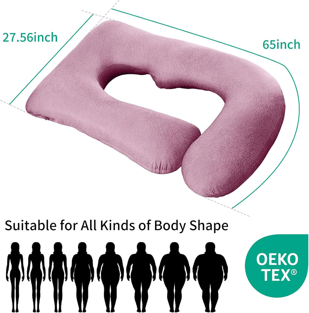 U-Shaped Pregnancy Pillow for Sleeping, Full Body Support for Back, HIPS & Belly -65 Inch Maternity Pillow with Machine Washable Cover |…