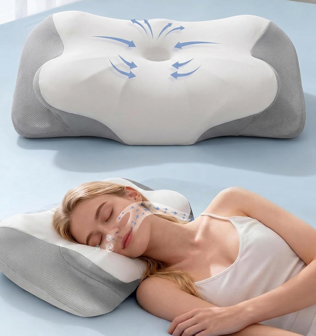 Fruaros Neck Support Pillow for Sleeping, Contour Memory Foam Pillows for Neck Pain, Ergonomic Orthopedic Cervical Pillow for Side B…