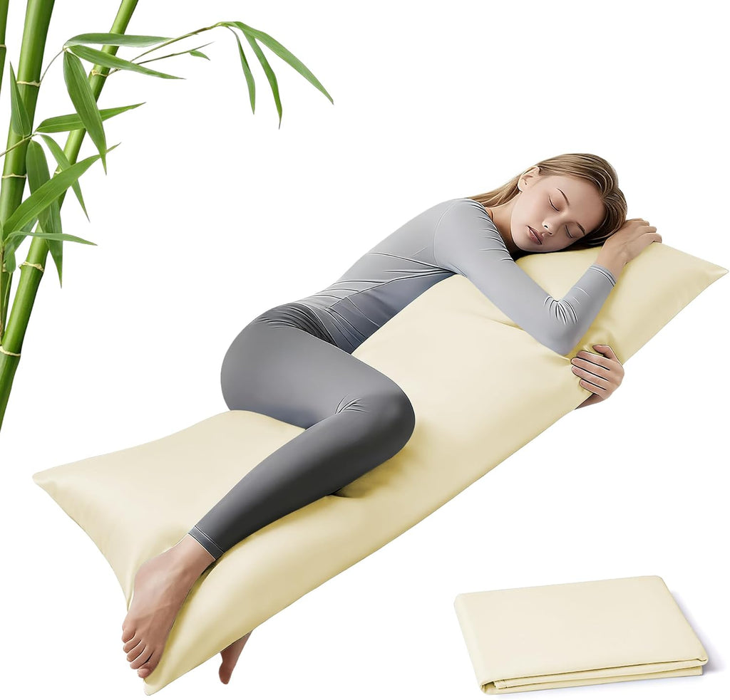 MR&HM Cooling Body Pillow Case 20"x54", Body Pillow Cover for Hot Sleepers, Breathable & Moisture Wicking, Silky Soft Envelope Long Pi…