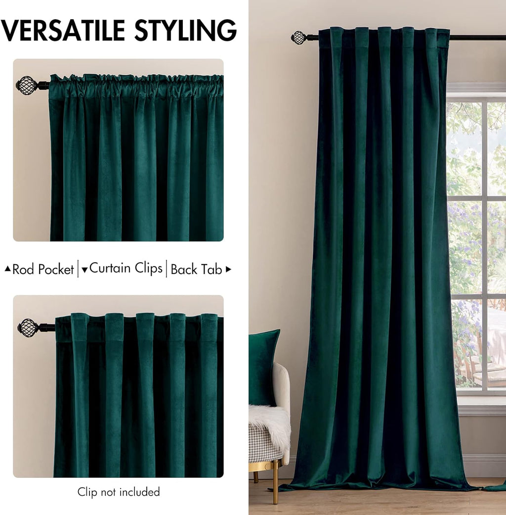 Miulee Velvet Curtains 96 inches 2 Panels - Luxury Blackout Curtains for Bedroom Living Room Thermal Insulated Home Decor Super Soft Christ…