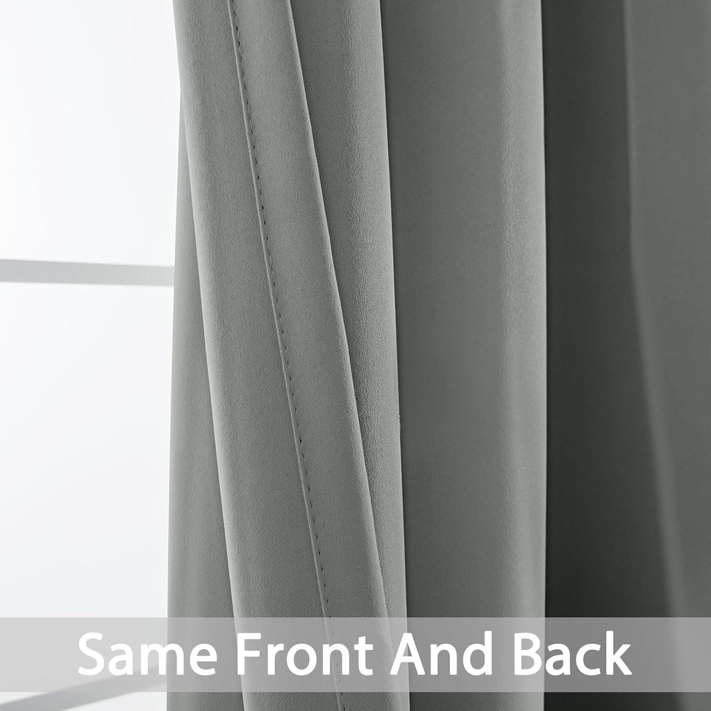 Yakamok Dove Grey Room Darking 84 Inch Length 2 Panel Sets for Livingroom Dining Room Darkening Thermal Insulated Bay Window Hotel Modern…