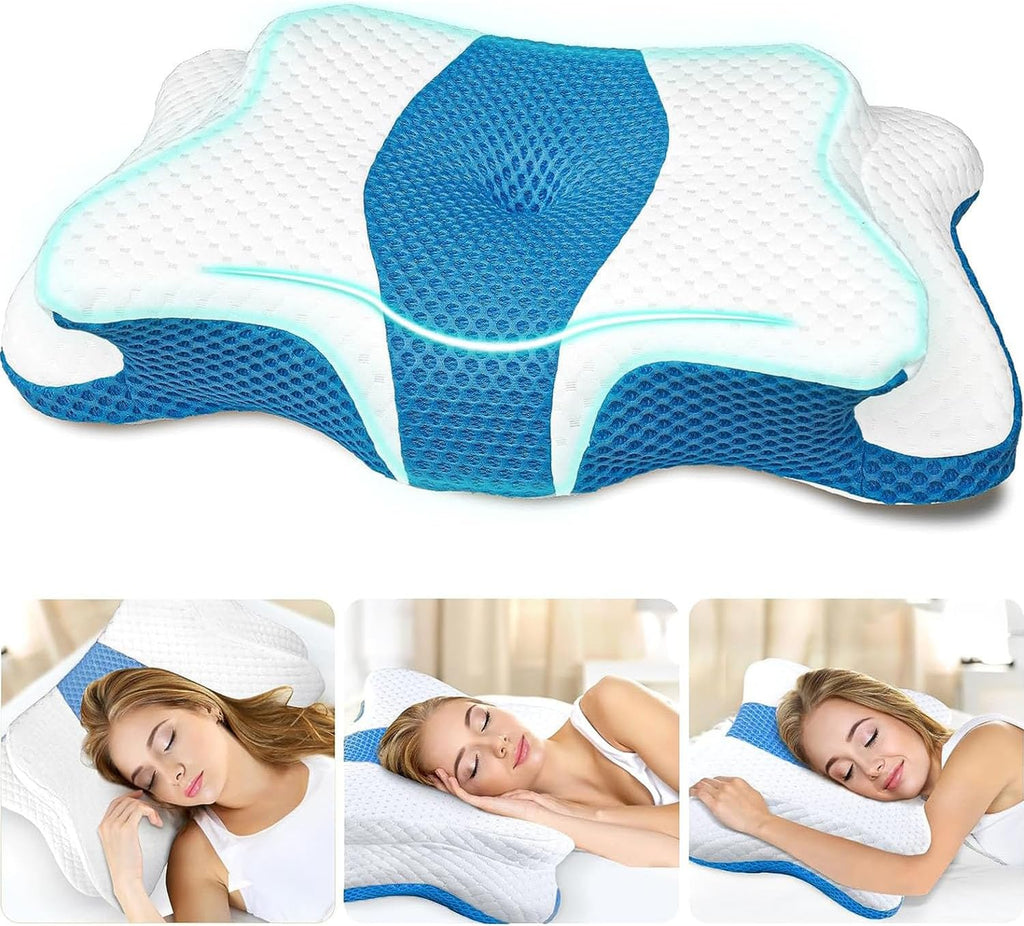 CHxxy Memory Foam Pillows, Cervical Pillow for Neck and Shoulder, Ergonomic Contour Bed Pillow, Soft for Side Sleep Stomach Sleeping and B…