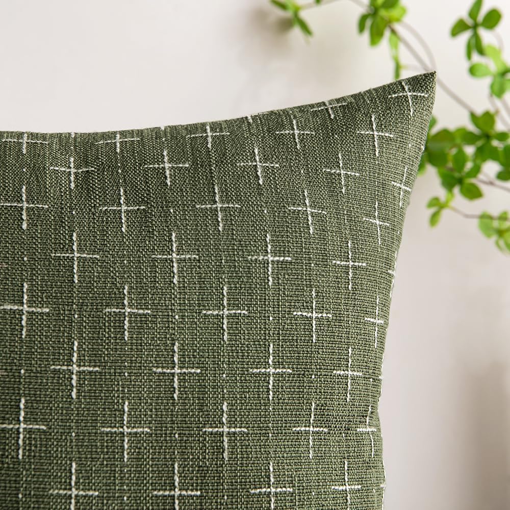 MIULEE Pack of 2 Decorative Burlap Linen Spring Throw Pillow Covers Modern Farmhouse Vintage Pillowcase Rustic Woven Textured Cushion…