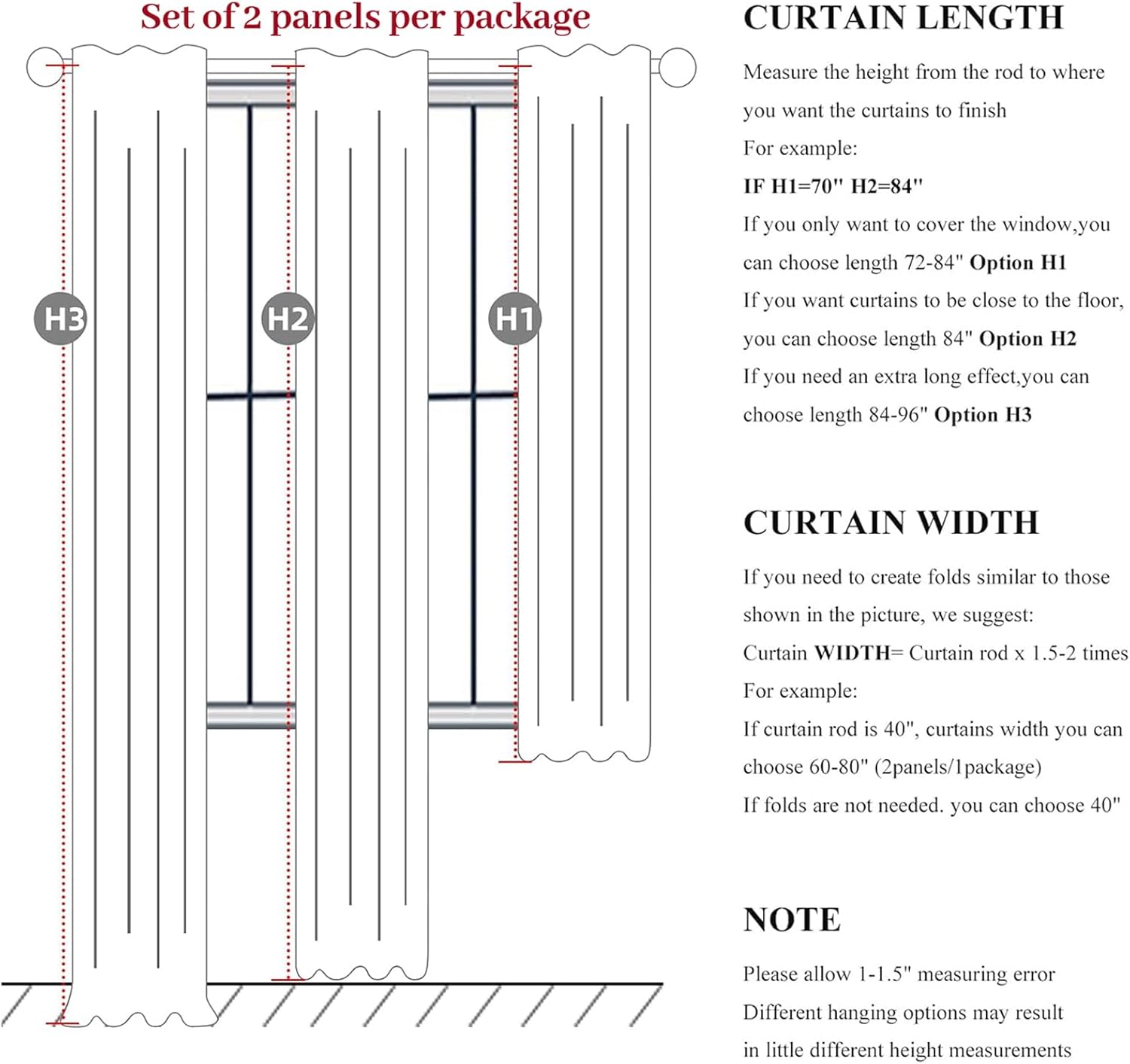 Qjmydeco Cute Blackout Curtains 60 Inches Extra Wide Linen 84 Inch Length for Living Room/Sliding Glass Door, Pleated Heavy Duty Thermal Dra…