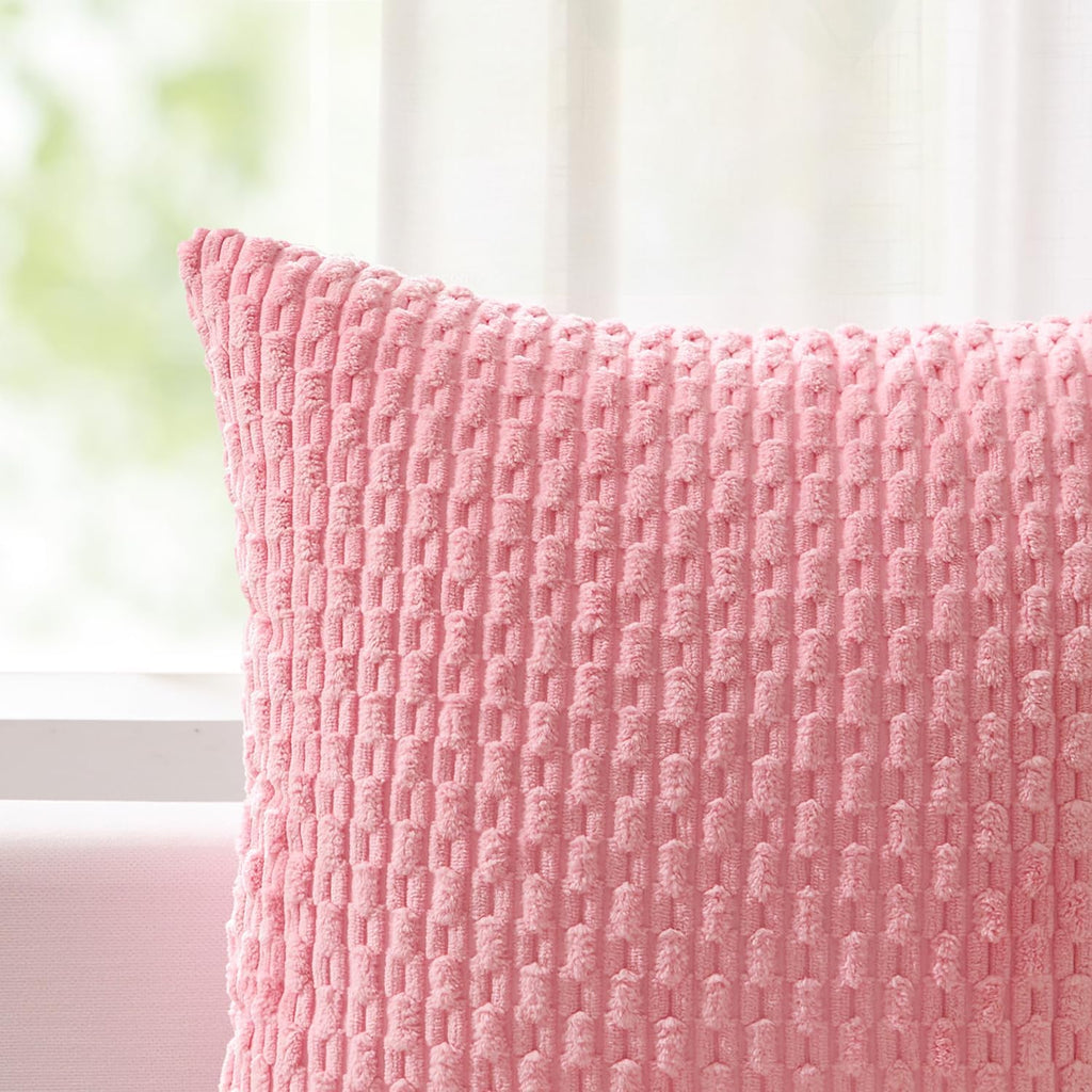 KevinTextile Kevin Textile Valentines Day 14x24 Inch Pillow Cover 1 Pack Boho Decorative Soft Striped Corduroy Lumbar Farmhouse Accent Rect…