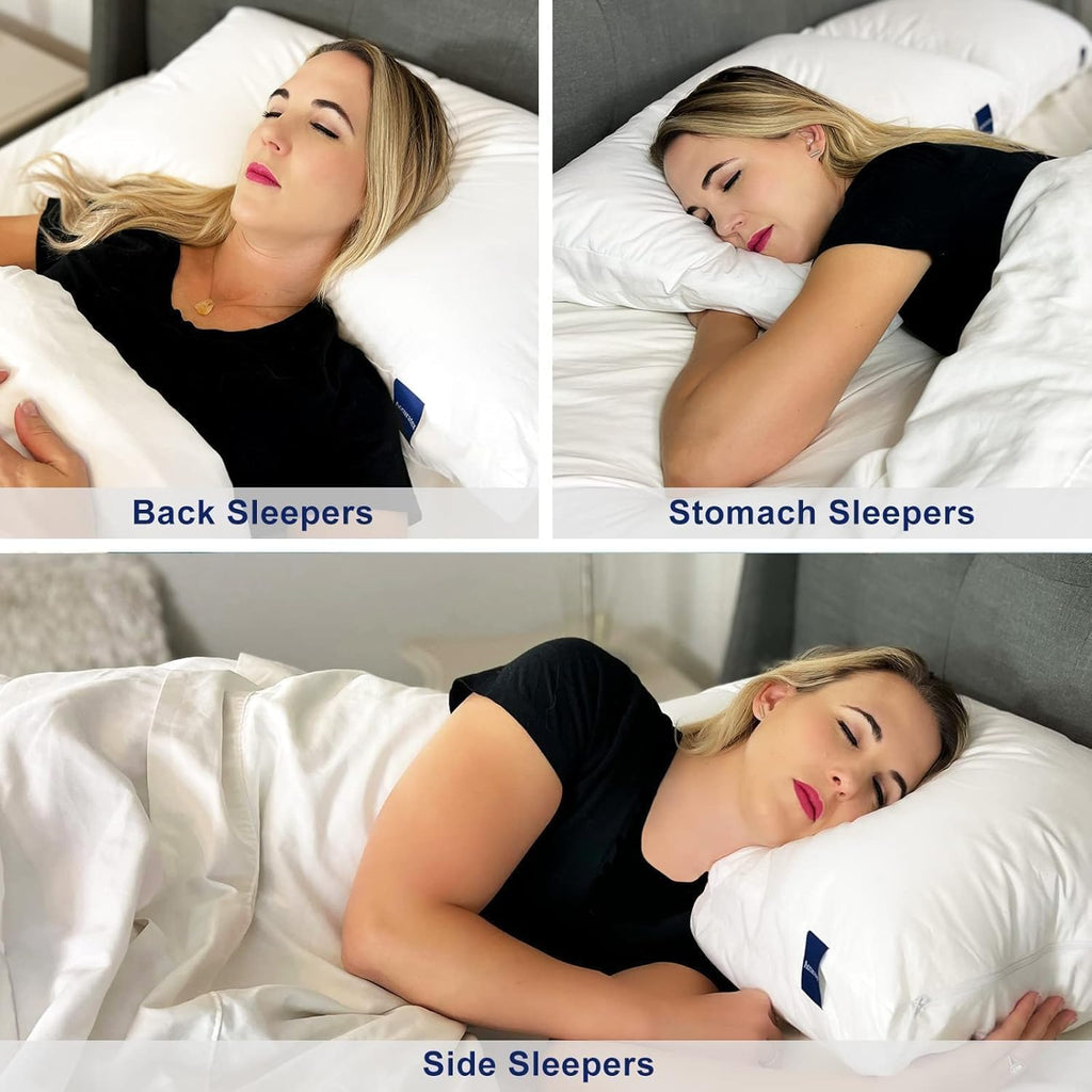 ACCURATEX Pillows Queen Size Set of 2, Hybrid Shredded Memory Foam Pillow[Adjustable Loft], Fluffy Down Alternative Fill Removable Cotton…