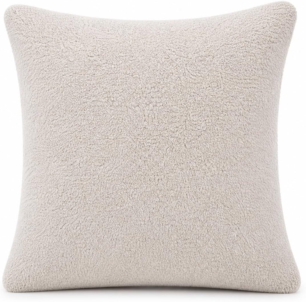 Reafort Ultra Soft Sherpa Euro Sham Pillow Cover 26" x 26", Plush Fluffy Decorative Cushion Cover with Zipper Closure, Cozy Faux Fur…