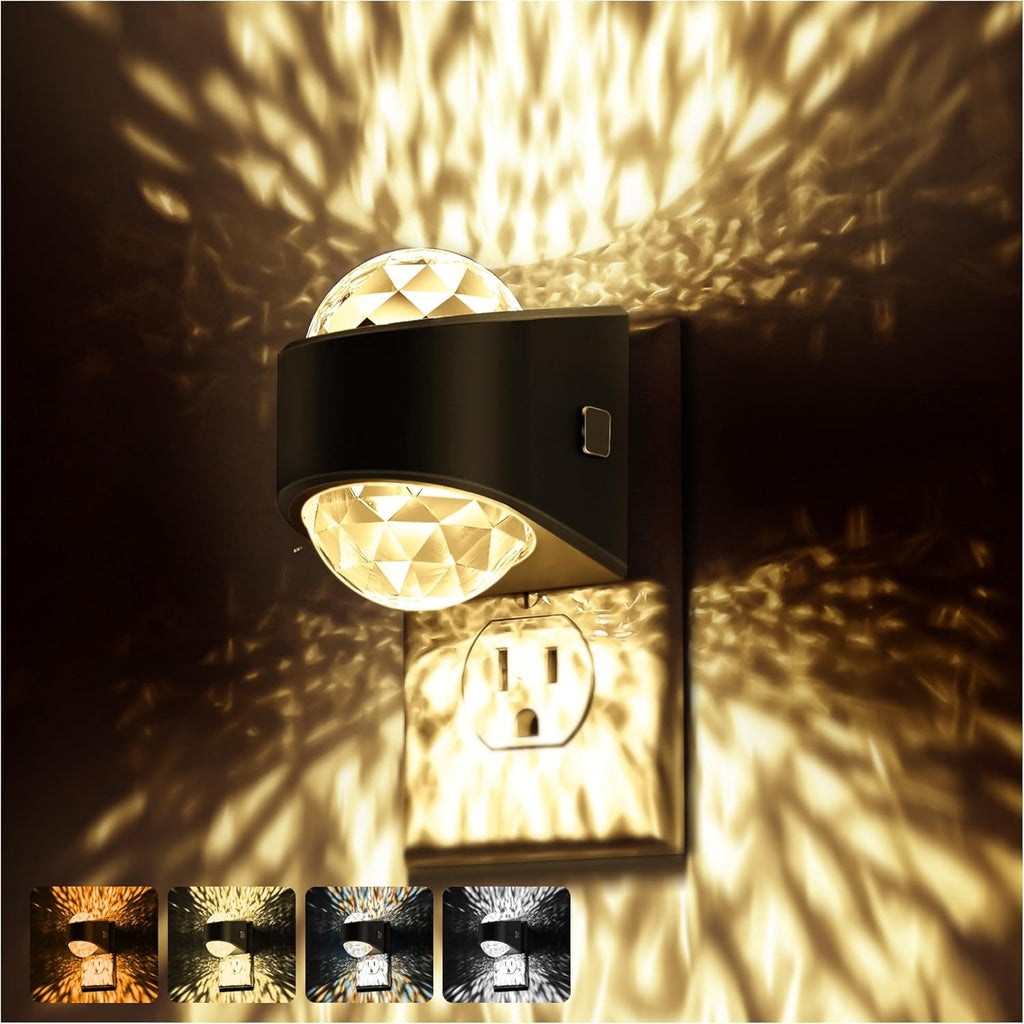 Briignite Night Light Plug into Wall, Color Changing Night Light for Kids, 3CCT Diamond Design with Galaxy Star Projector, Dusk to Dawn…