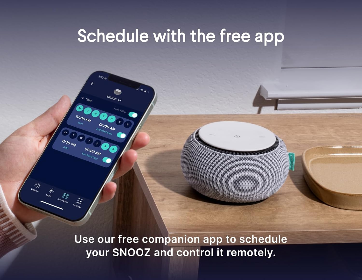 Snooz Smart White Noise Machine - Real Fan Inside for Non-Looping Sound, Portable for Adults, Dogs, Travel, Home, Bedroom, Sleepi…