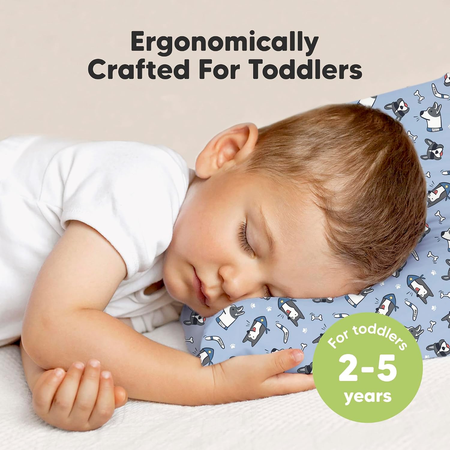 Toddler Pillow with Pillowcase - 13x18 My Little Dreamy Kids Travel Bed Pillows for Sleeping, Organic Cotton Small Pillowcase, Soft &…