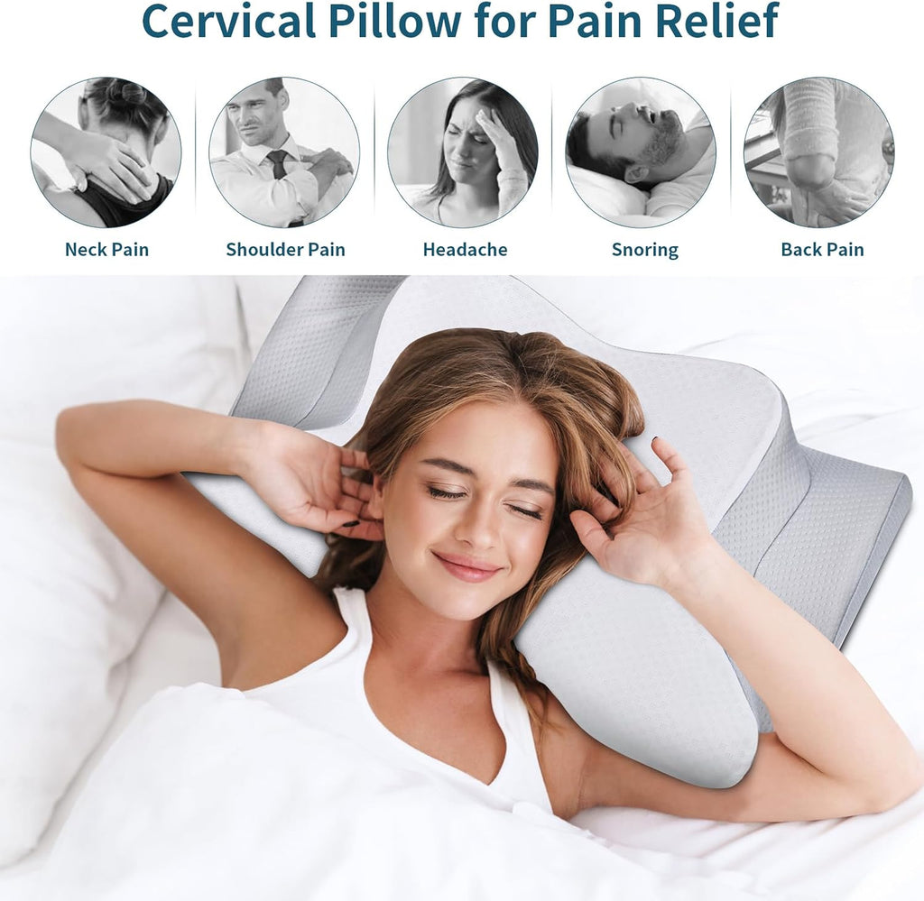 Bespillow Cervical Neck Pillow for - Cooling Side Sleeper Pillow for Sleeping, Ergonomic Memory Foam Pillows for Neck Support, Contour Orth…
