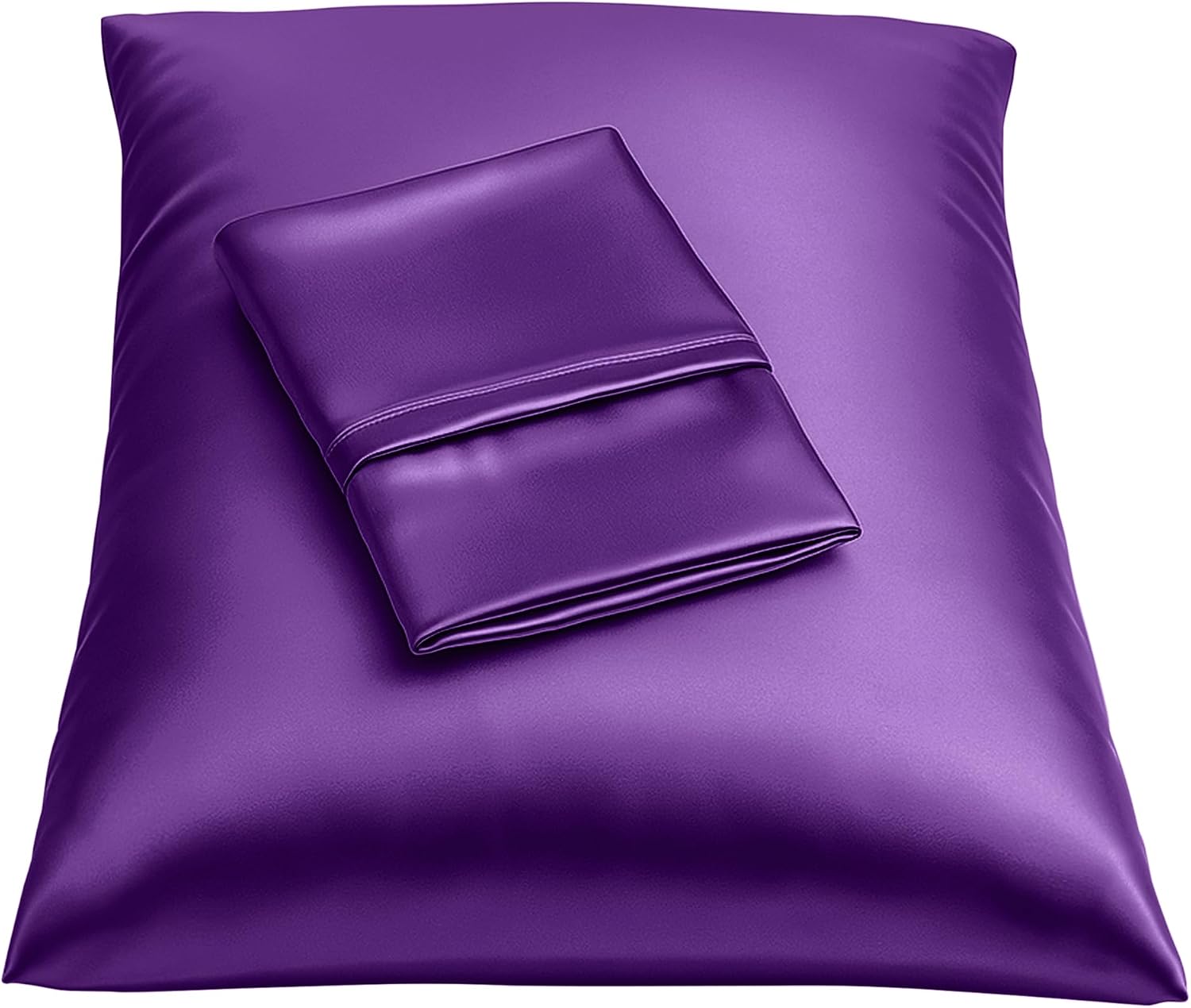 Blissford Purple Satin Pillowcase with Zipper, for Hair and fabric comfort, Feels Soft and Cool Like a Silk Pillowcase, Satin Pillow…