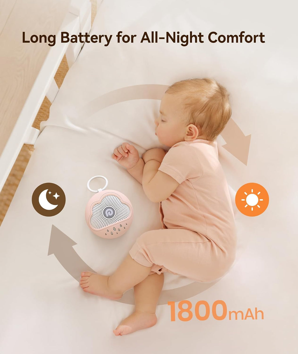 Dreamegg White Noise Machine - Portable Sound Machine Baby with Safe Silicone Cover, Features Powerful Battery, 21 Soothing Sound, Noise Ca…