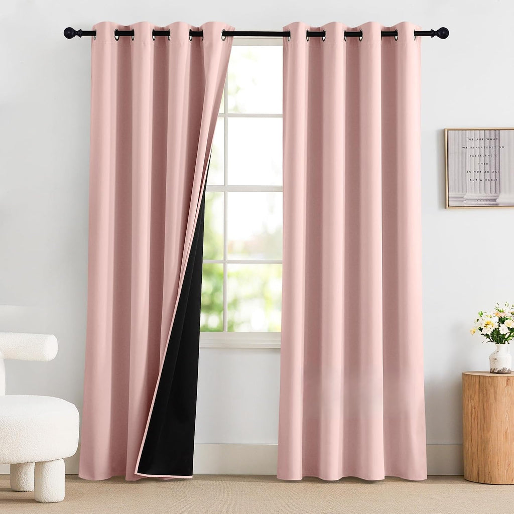 NICETOWN 100% Blackout Curtains 84 Inch Length for Kids Girls Bedroom, Privacy Thermal Insulated Grommet Window Drapes for Bedroom Living…