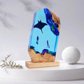Epoxy Resin Lamp, Ocean Night Light, Artistry Home Decor Bedside Nightlight, Unique Resin Lighting, Nightstand Decorations for Bedroom…