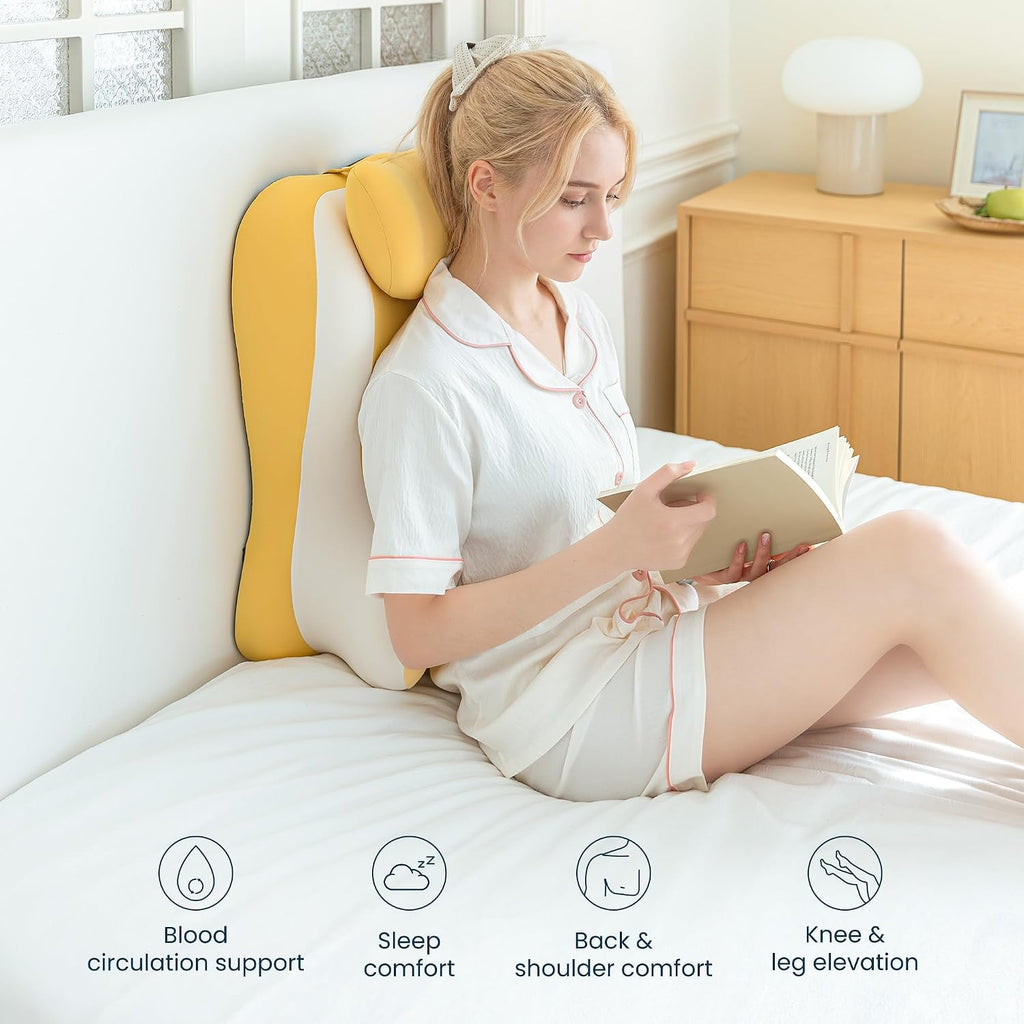SLEEP ZONE Memory Foam Reading Pillow, Multi-Position Support Bed Pillow for Petite Adults, Reading Tools, Pillows Prone Back and Knee…