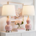 WelcomeGyroVu GyroVu 22" Table Lamp Set of 2, Color Temperature Adjustable Double Gourd Ceramic Lamps Classic Nightstand Table Lamps for Be…