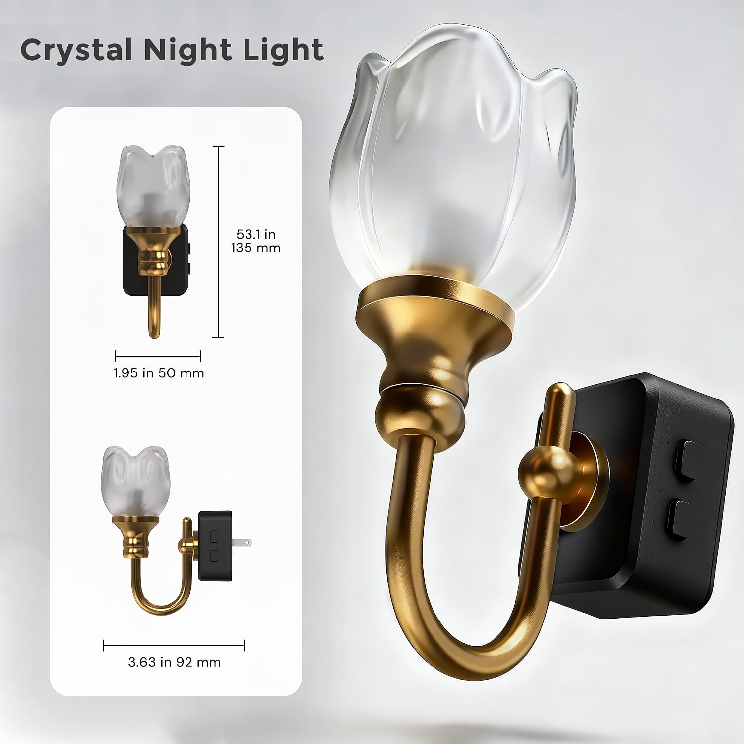L LOHAS LED Night Lights Plug into Wall, RGB Floral Night Lights with Dusk to Dawn Sensor, 0-100lm Adjustable Brightness, for Hallway…
