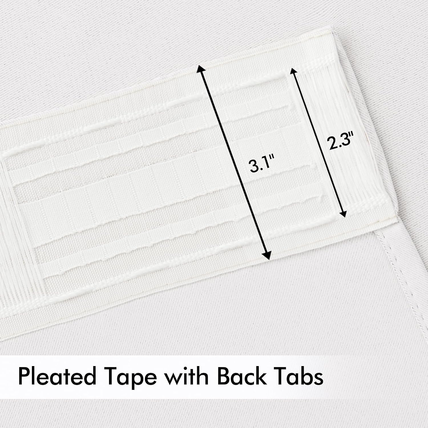 Miulee Pure White Back Tab Blackout Curtains 90 Inches Long 2 Panels Set for Living Room Bedroom Privacy, Rod Pocket/Pinch Pleat Thermal In…