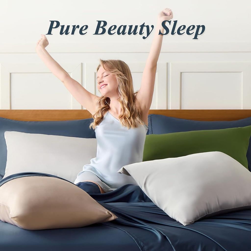 Krimano Queen Pillow Cases, Derived from Bamboo Viscose, Cooling Pillowcases, Breathable & Wicking Pillow Covers for Hot Sleepers, Envelope…