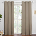 NICETOWN 84 inches Blackout Curtains for Office and Theater, Thermal Insulated Solid Grommet Drapes for Living Room (Taupe, 1 Pair, 42…