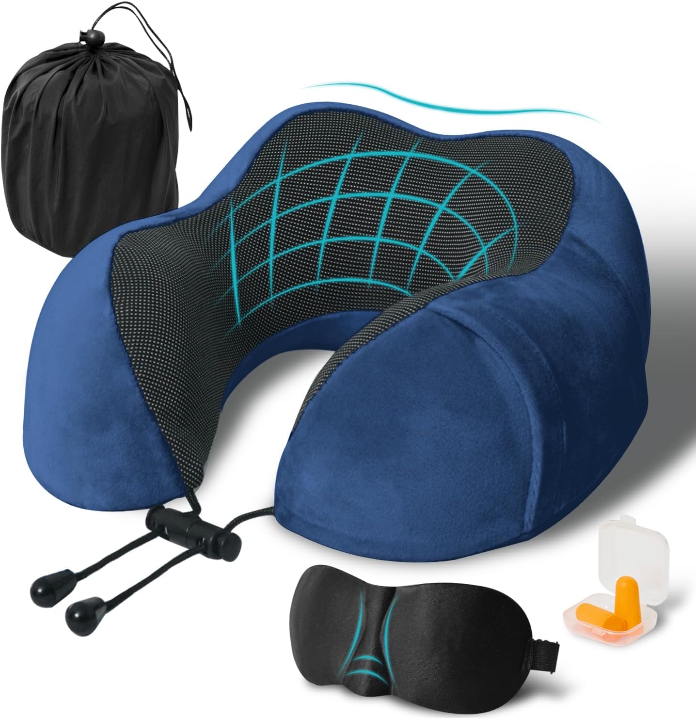 Elvodosia Travel Pillow, Memory Foam Neck Pillow for Traveling, U Shape Neck Pillow Airplane Portable Flight Pillow Travel Kit with…