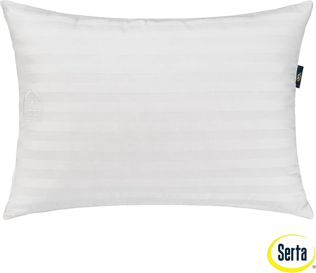 Serta Won't Go Flat Down Alternative Bed Pillows, Extra Life Foam Core with Medium Support, Perfect for Back, Stomach or Side Sleepers (2 P…