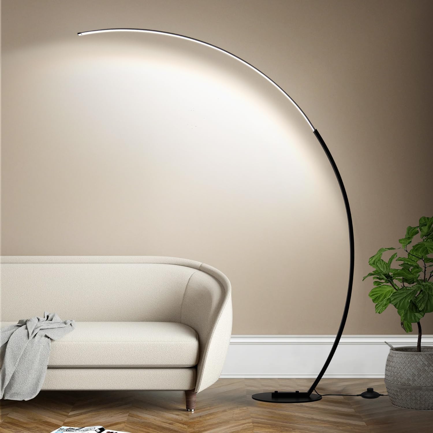 Dimmable LED Lamps for Living Room with 3 Color Temperatures, Ultra Bright 2000LM Arc Floor Lamps, Modern Standing Tall Lamp with Remote…