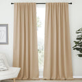 Nicetown Window Treatment Elegant Curtains - (Biscotti Beige Color) 70 Width X 95, 1 Pair, Room Darkening Curtains and Drapes for Bedroom