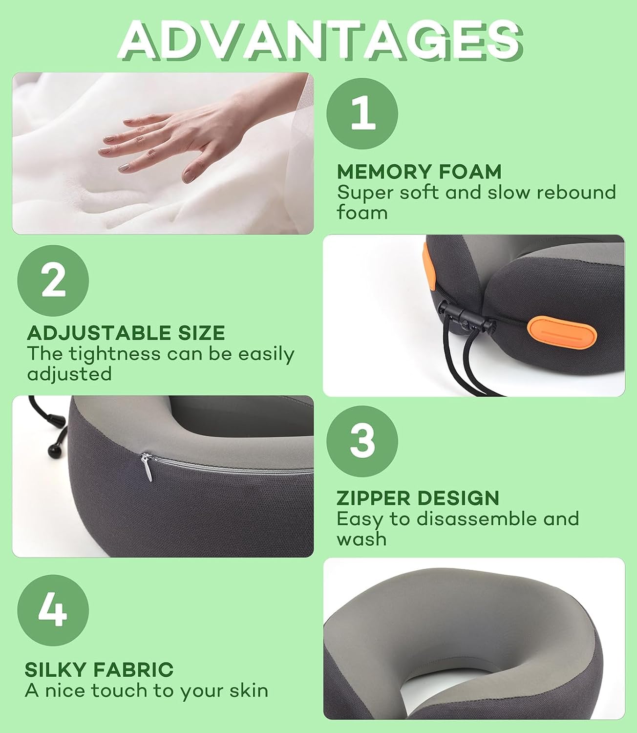 DIVINE DELUXE 360° Support Memory Foam Travel Neck Pillow – Adjustable Fit for Airplane, Car, Train & Office | No Head Bobbing or Dr…