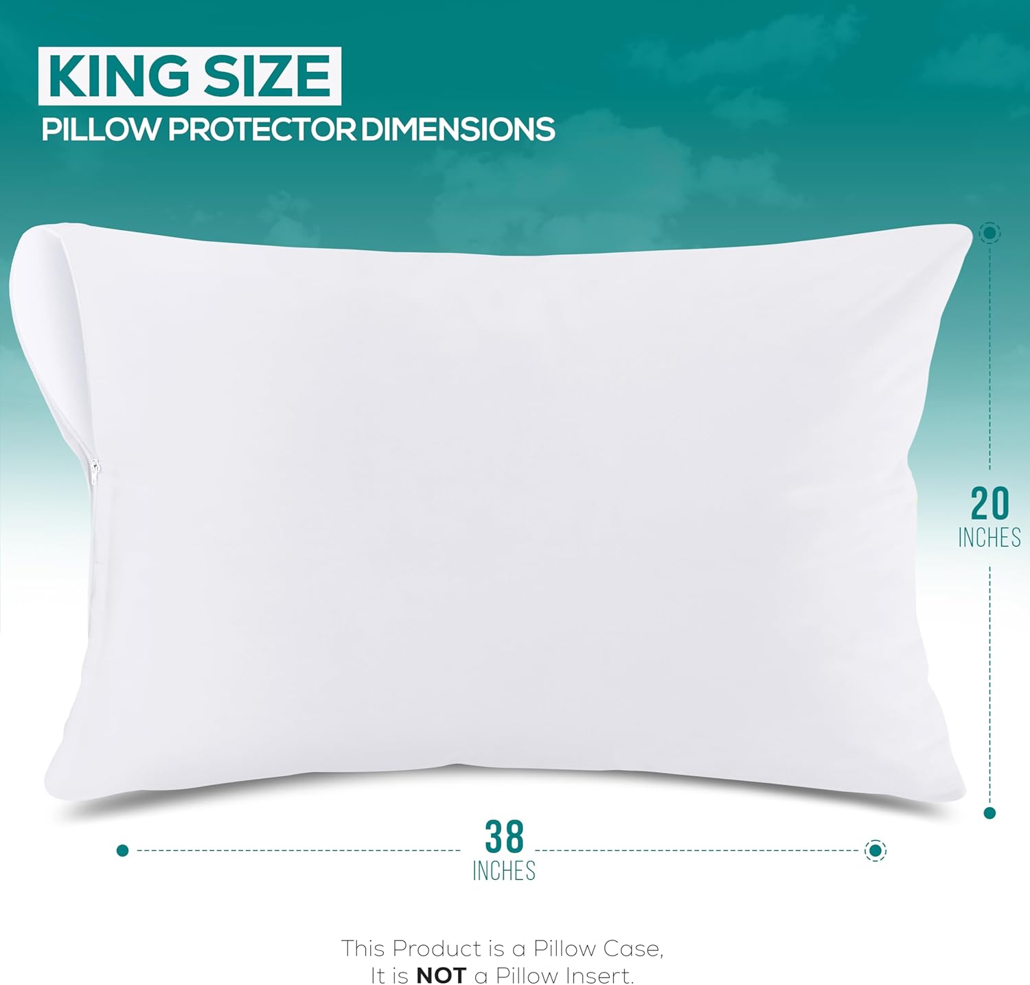 Utopiabedding Set of 2 Pillow Protectors with Zipper King Size, Bed Bug and Dust Mite Proof Pillow Covers, Ultra Soft Pillow Encasements, M…