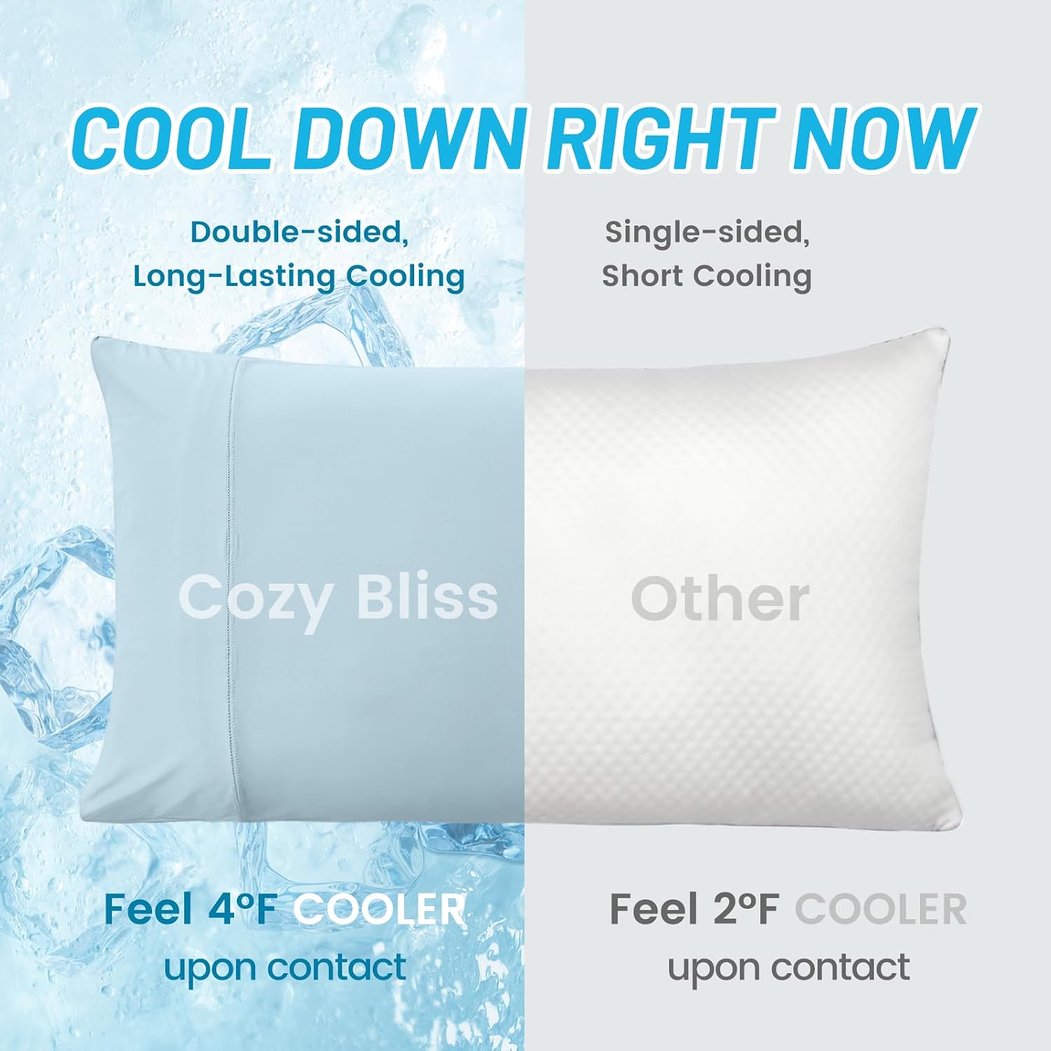 CozyBliss Cozy Bliss 2pcs Cooling Pillow Cases Set for Hot Sleepers & Night Sweats, Q-Max 0.5 Silky Wrinkle-Free Pillow Covers with Envelop…