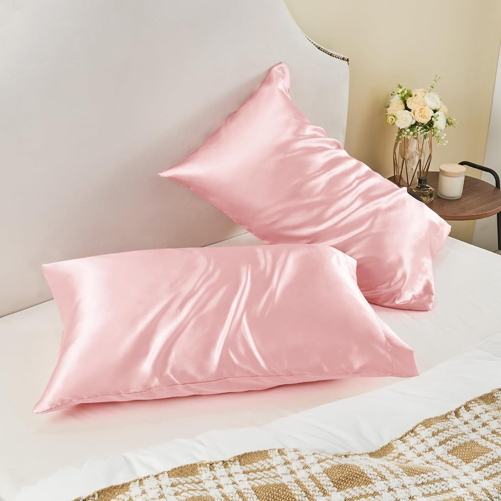 Bedelite Satin Pillowcase for Hair and Skin, Super Soft and Cooling Similar to Silk Pillow Cases 2 Pack with Envelope Closure, Gift for Wom…