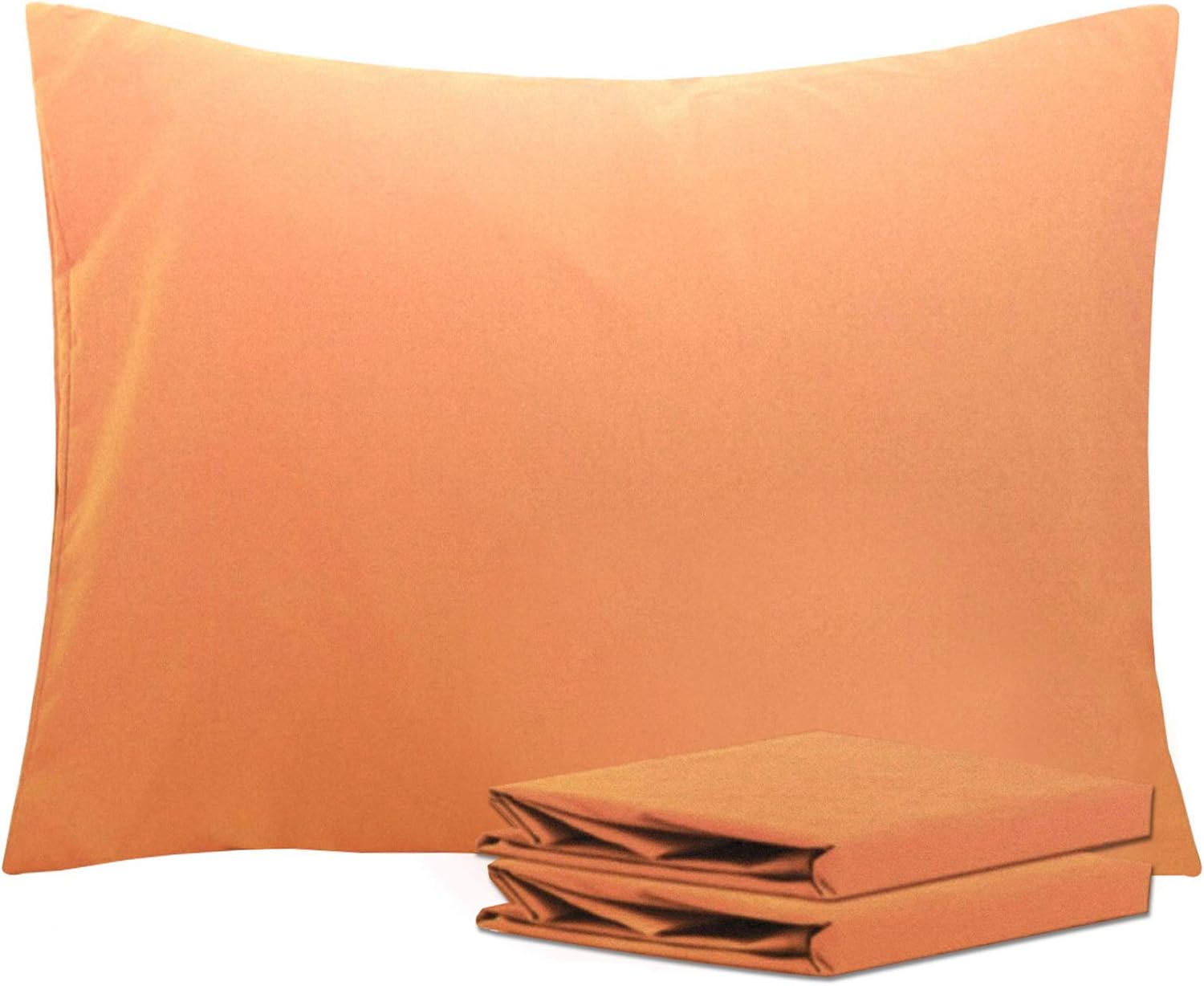 Ntbay Standard Pillowcase Set - 2 Pack Brushed Microfiber 20x26 Pillowcases - Soft, Wrinkle-Free, Fade-Resistant, Stain-Resistant, Pale Ora…