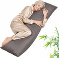 Zonli Cooling Weighted Body Pillow with Bamboo Cover(54" x 18") 10.5lbs, Quilted Glass Beads Body Pillows for Adults Weighted Pillow for De…