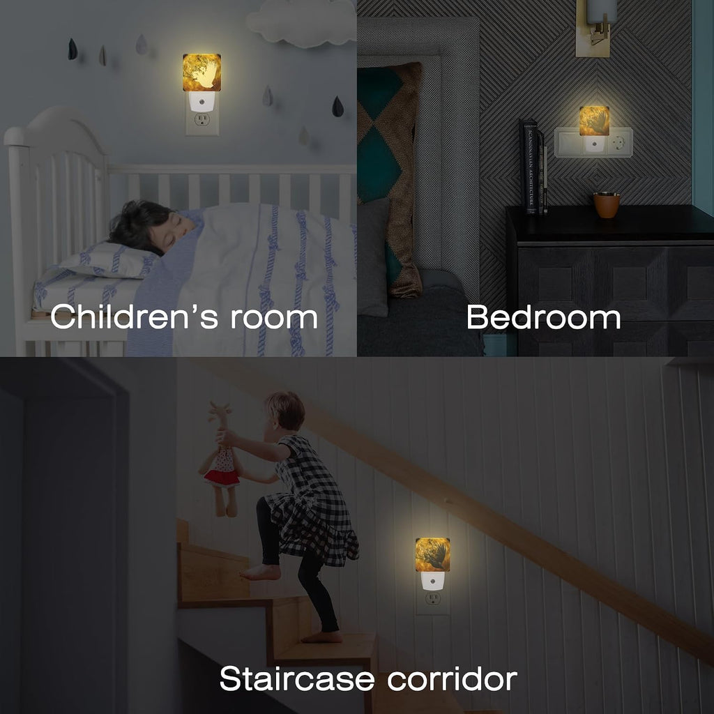 Crow with New Moon Night Light Plug into Wall, Flying Crow Dusk to Dawn Night Light,0.5w Energy Saving Sleep Friendly Nightlights for…