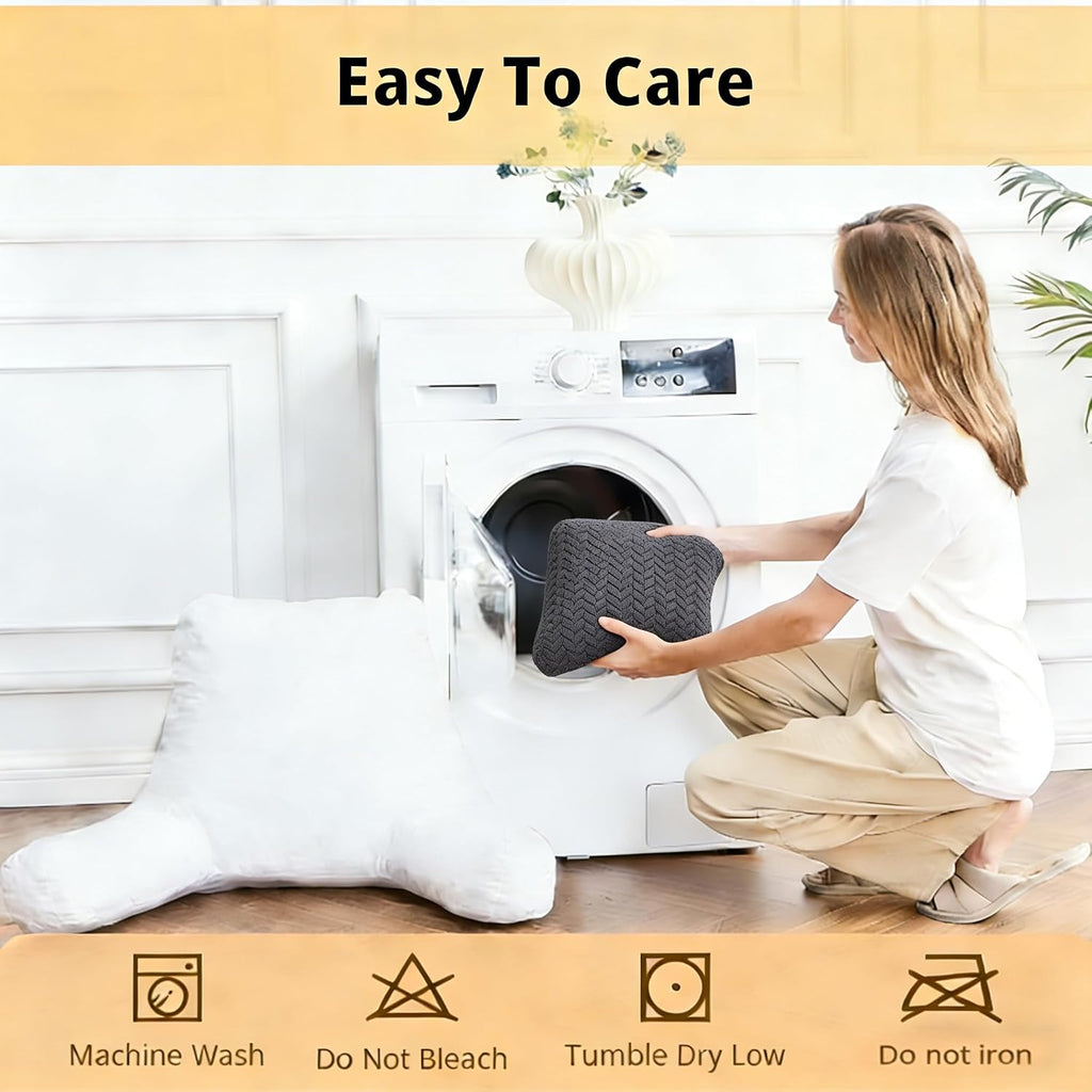 Omcosmos Adult Bed Reading Pillow, Filled with Memory Foam Backrest Pillow, with Armrests to Support the Back and Arms, Suitable for…