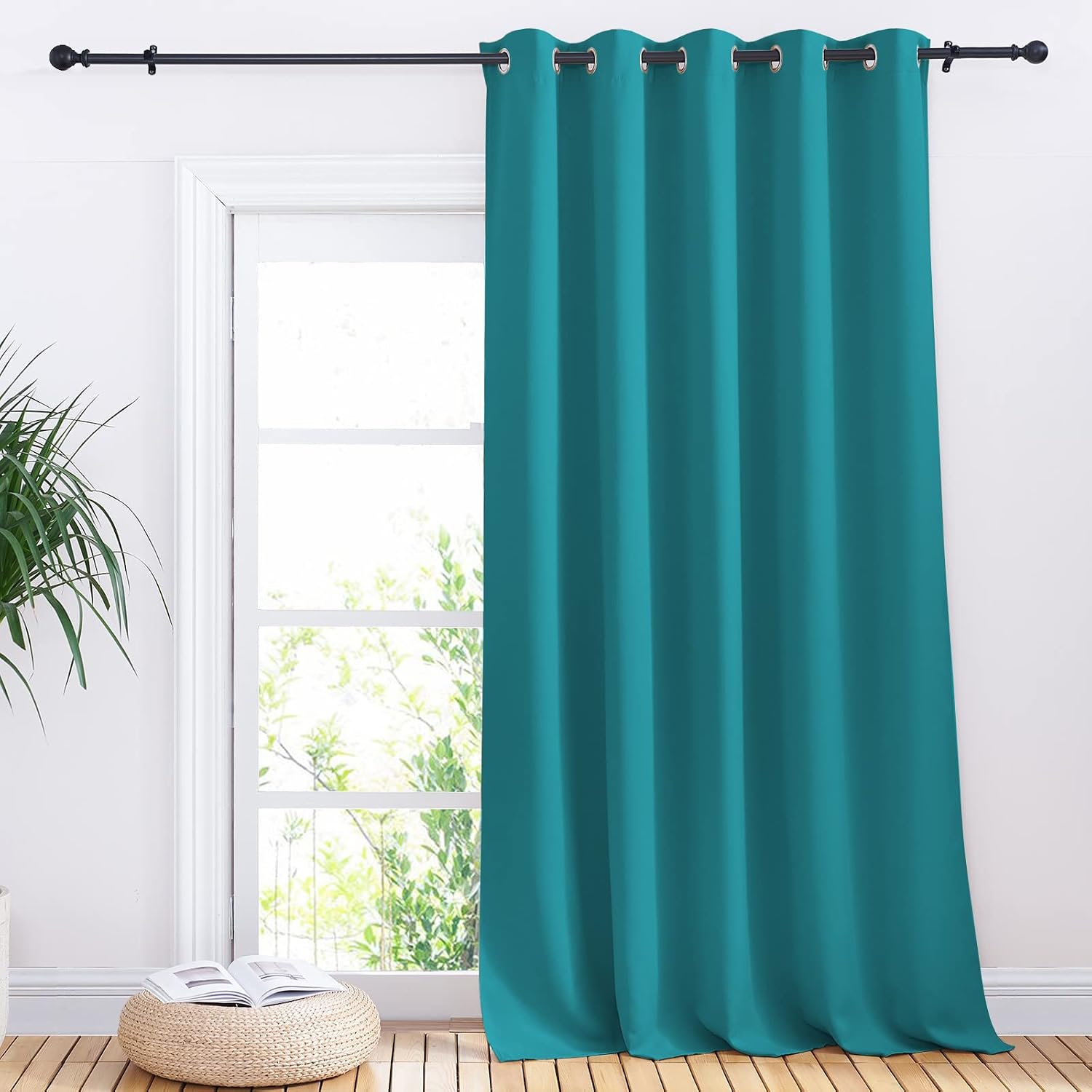 NICETOWN Window Blackout Curtain Panel for Living Room, Peacock Teal, 1 Panel, 70 x 95 inch, Thermal Insulated Blackout Drape/Drapery for…
