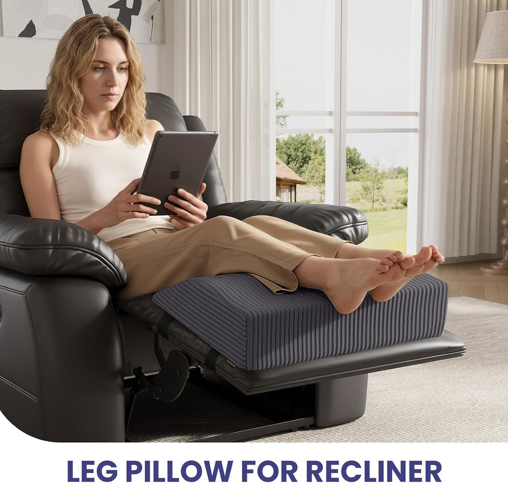 idee-home Recliner Leg Rest Cushion, Recliner Footrest Extender Pillow with Removable Corduroy Cover, Multi Purpose Ergonomic Foot Pillow…